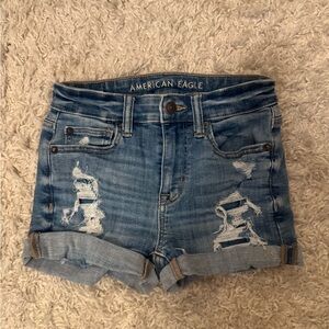 American Eagle Outfitters Distressed Blue Jean Shorts
